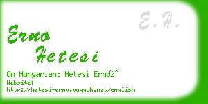 erno hetesi business card